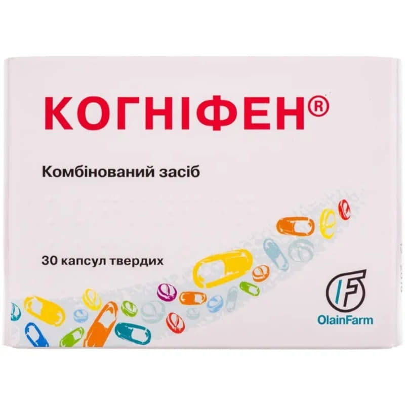 Когнифен капсулы по 300 мг/5 мг 30 шт. (10х3) Когнифен капсулы по 300 мг/5 мг 30 шт. (10х3)