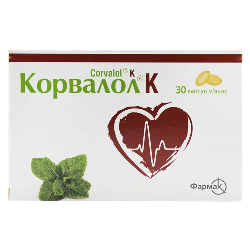 Корвалол К капсули 30 шт. (10х3)