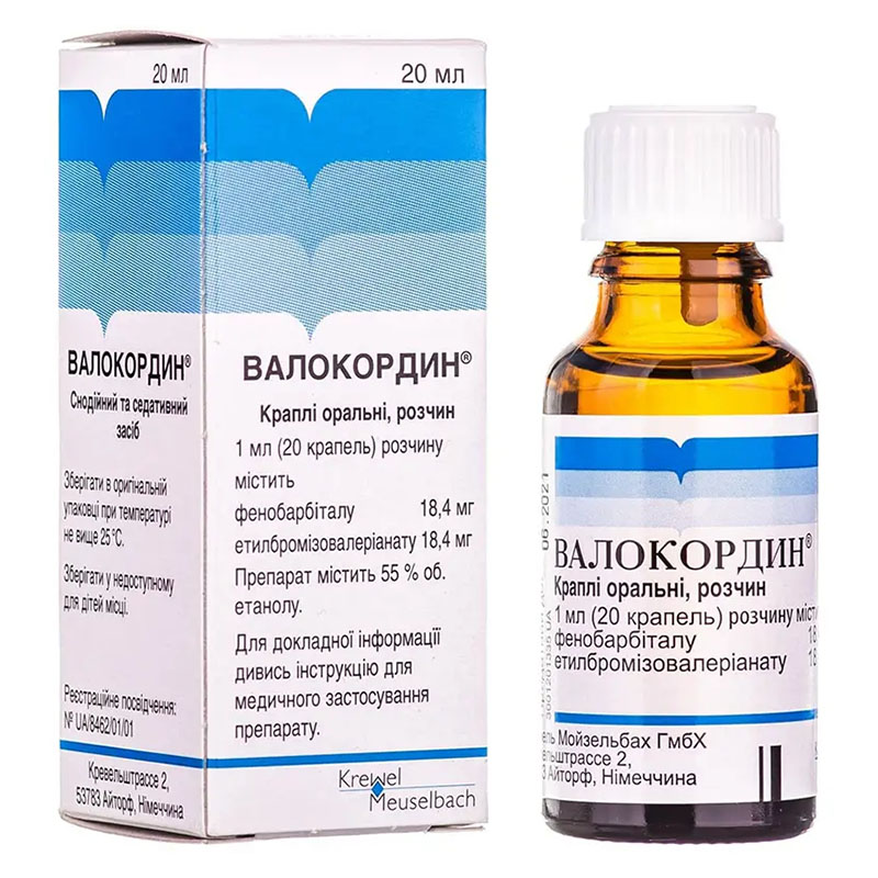 Валокордин краплі по 20 мл у флаконі 1 шт.