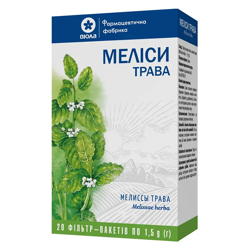 Мелиссы трава по 1.5 г в фильтр-пакетиках 20 шт. - Виола Мелиссы трава по 1.5 г в фильтр-пакетиках 20 шт. - Виола