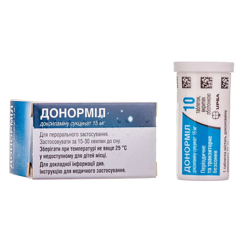 Донорміл таблетки, в/о по 15 мг 10 шт.