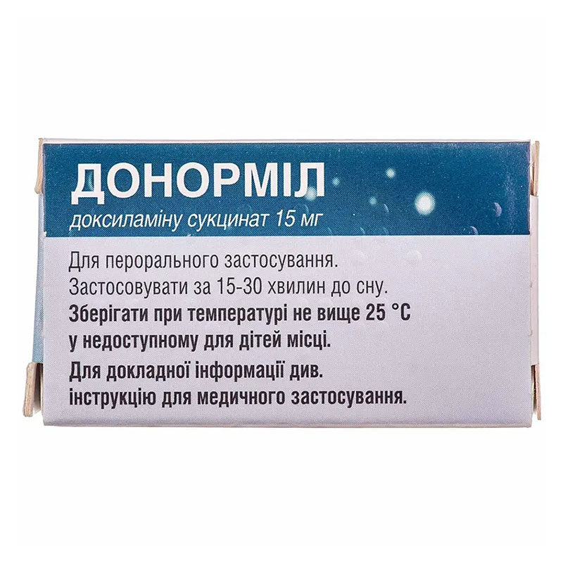 Донорміл таблетки, в/о по 15 мг 10 шт.