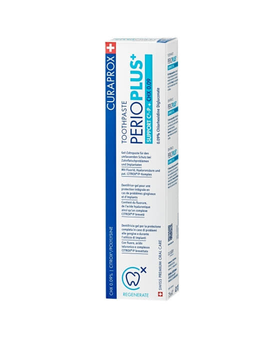 Зубная паста Curaprox PerioPlus+ Support 0,09% хлоргексидина 75 мл Зубная паста Curaprox PerioPlus+ Support 0,09% хлоргексидина 75 мл