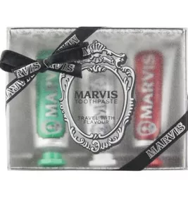 *Подарунковий Набір із зубними пастами Marvis трьох смаків - Класична, Відбілююча, Кориця, 3x25мл