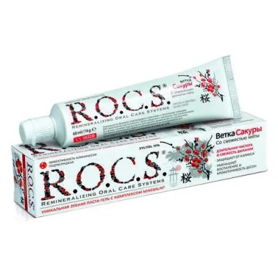 Зубна паста Рокс Гілка сакури з освіжуючим ароматом м'яти 74 г