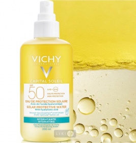 Спрей Vichy Капиталь Солей солнцезащ. водный двухфазный с гиалур кислотой SPF50 200мл