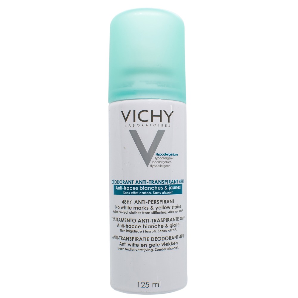 Дезодорант-антиперспирант Vichy Deo против белых следов и желтых пятен 125 мл Дезодорант-антиперспирант Vichy Deo против белых следов и желтых пятен 125 мл