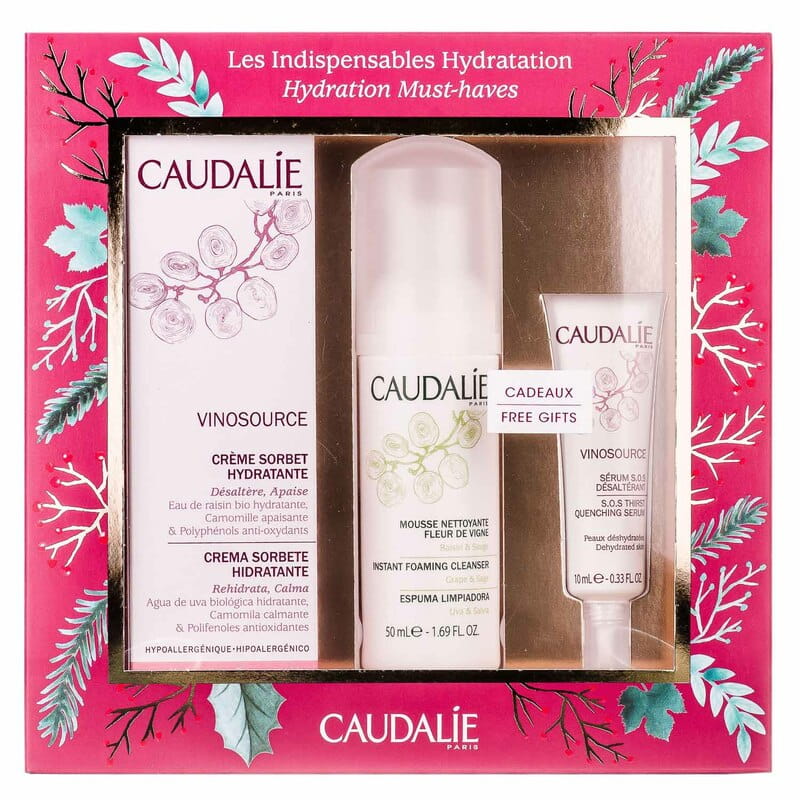*Набор Caudalie2514 Vinosource Hydration Must-Haves (Крем сорб. 40мл+Пенка 50мл+Сыв.S.O.S 10мл)