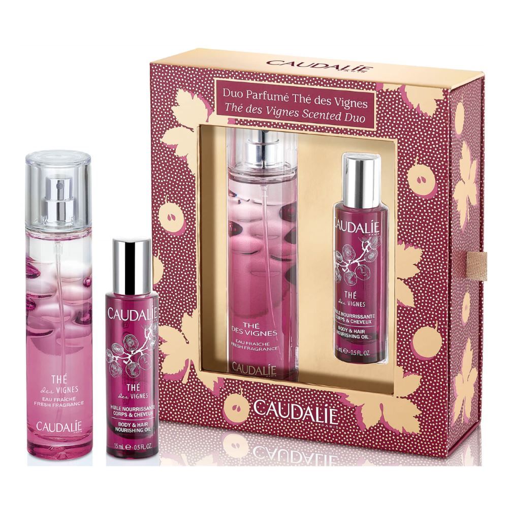 Набір Caudalie2603 Thé des Vignes Scented Duo Set(Енергетична туалетна вода THE DES VIGNES 50мл+Живильна олія для тіла та волосся Thé des Vignes 15мл)