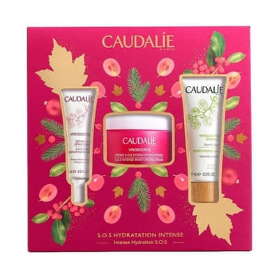 Набір Caudalie 2766 Vinosource SOS Cream (Vinosource Інтенсивний зволожуючий крем СОС, 50мл; (Vinosource Сироватка 10 мл; Зволожуюча маска15 мл )