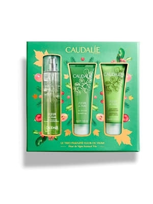 Набір Caudalie2761 Fleur de Vigne (Енергетична туалетна вода Квітка Винограду, 50мл; Гель-душ з ароматом  Квітка Винограду, 50мл; Лосьон для тіла 50 мл)