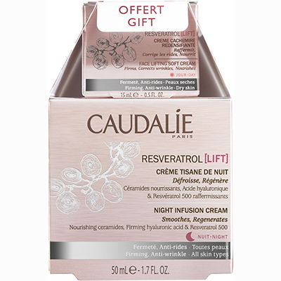 Набір Caudalie Vinoclean Resveratrol Lift Duo (Крем Кашемір 50мл+Нічний крем 15 мл)