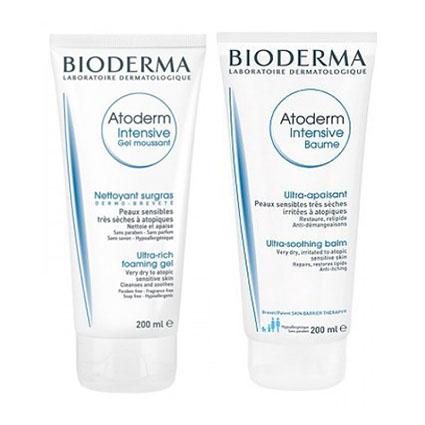 *Набір Bioderma Атодерм Интенсив бальзам 200мл+ гель очищающий 200мл