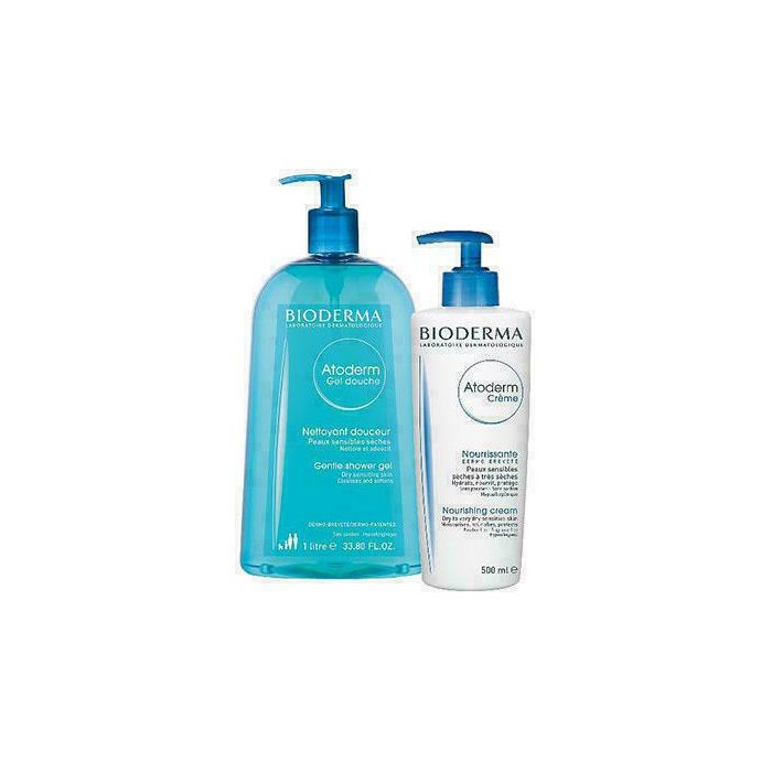 *Набір Bioderma Атодерм очищающий гель для душа 1л+ крем 500мл