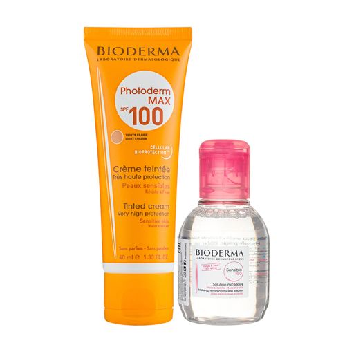 *Набір Bioderma Фотодерм Max тональный крем 40мл + Сансибио Н2О 100мл