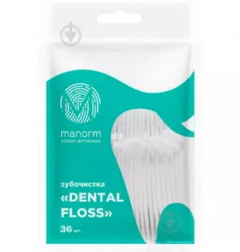 Зубочистка з освіжаючою ниткою/на пласт ручке Манорм №36
