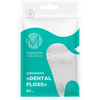 Зубочистка з освіжаючою ниткою/на пласт ручке Манорм №36