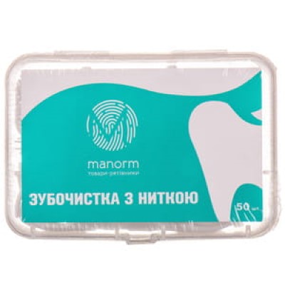Зубочистка с освежающей ниткой/на пласт ручке Манорм №50 Зубочистка с освежающей ниткой/на пласт ручке Манорм №50