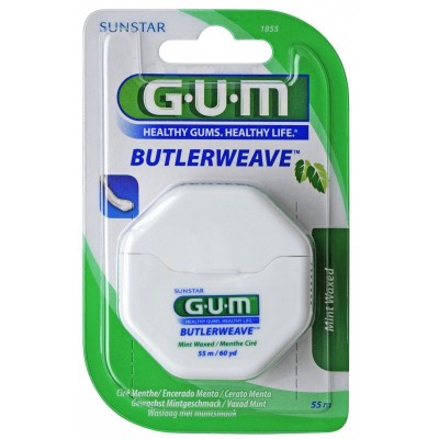 *Зубна нитка GUM BUTLERWEAVE вощена 55 м