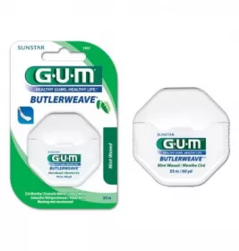*Зубна нитка GUM BUTLERWEAVE м'ятна вощена 55 м