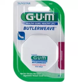 *Зубна нитка GUM BUTLERWEAVE невощена 55 м