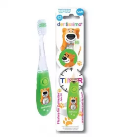 *Зубная щетка Dentissimo Kids Timer мягкая щетина зеленая