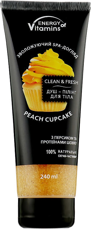 *Душ-пиллинг Вкусные секреты Витаминный коктель с косточкой персика для тела 250 мл