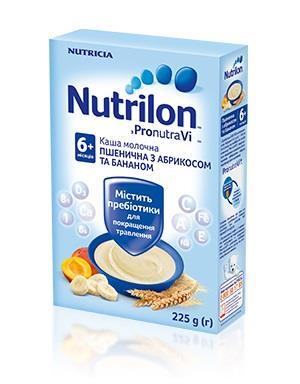 Каша Нутрілон молочна пшенична з абрикосом та бананом 6 міс 225 г