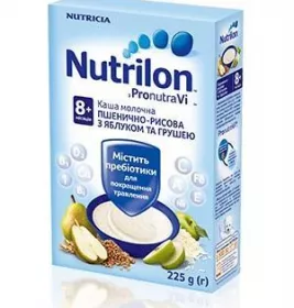 Каша Нутрілон молочна пшенично-рисова з яблуком і грушею 8 міс 225 г