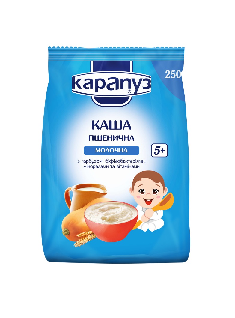 Каша Карапуз пшенична молочна з гарбузом з 5-и міс. 250 г
