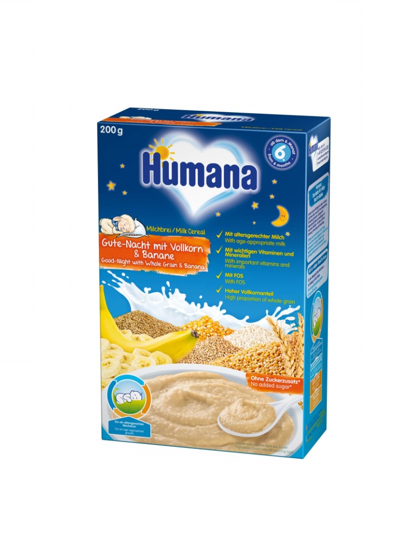 *Каша Humana молочна Цільнозернова з бананом 
