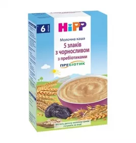 Каша HiPP 2918-02 молочная 5 злаков с черносливом с пребиотиками 250 г