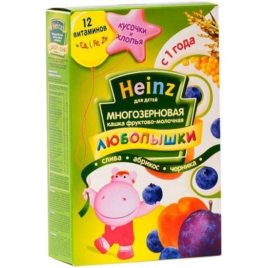 *Каша Хайнц Багатозернова Любопишкі фруктово-молочна слива/абрикос/чорниця 200 г