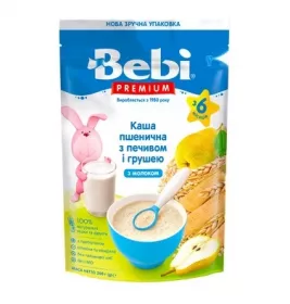Каша Bebi для полдника Пшеничная молочная сух, печенье с грушами 200 г