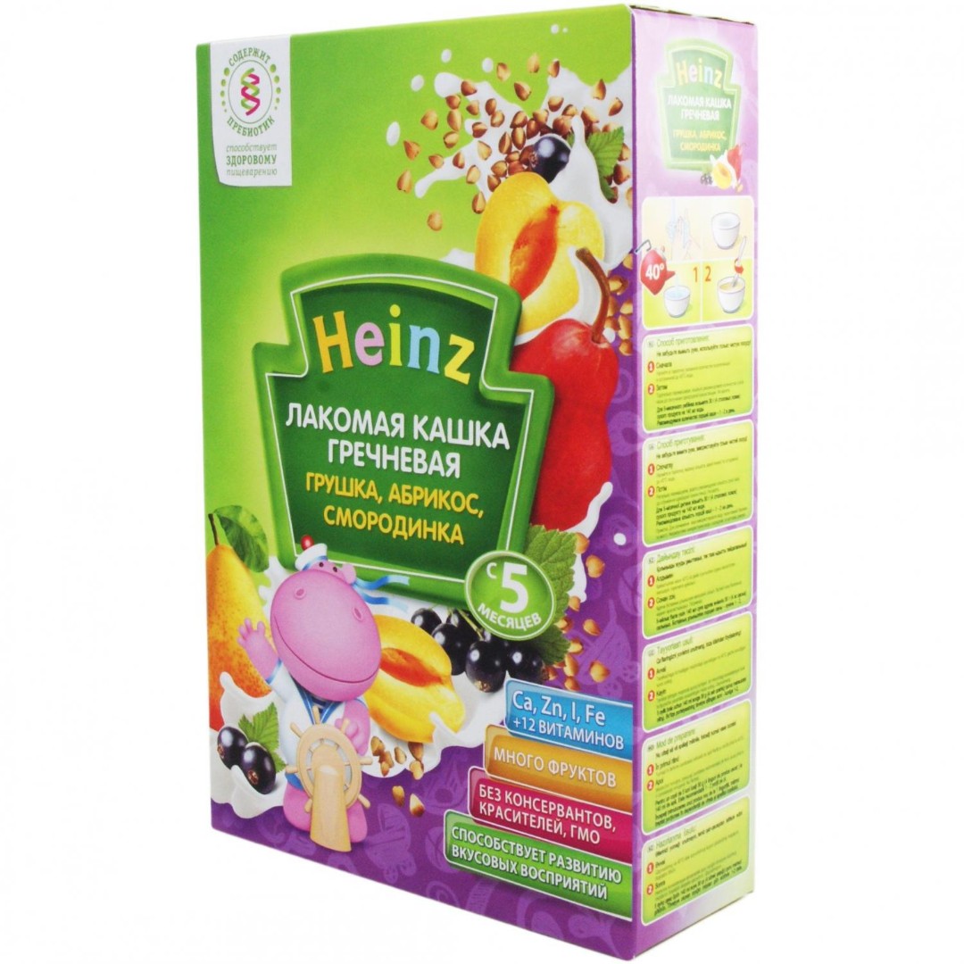 *Каша Хайнц Лакомая Гречана молочна груша/абрикос/смородина 200 г