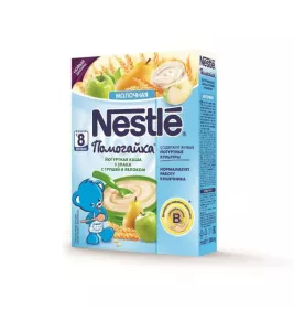 *Каша Nestle Помогайка молочная йогуртная 3 злака с грушами и яблоками 200 г