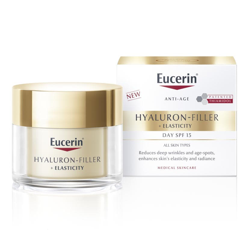 Крем Eucerin 69675 Гіалурон-Філлер +Еластісіті денний антивіковий для сухої шкіри обличчя SPF15 50 мл