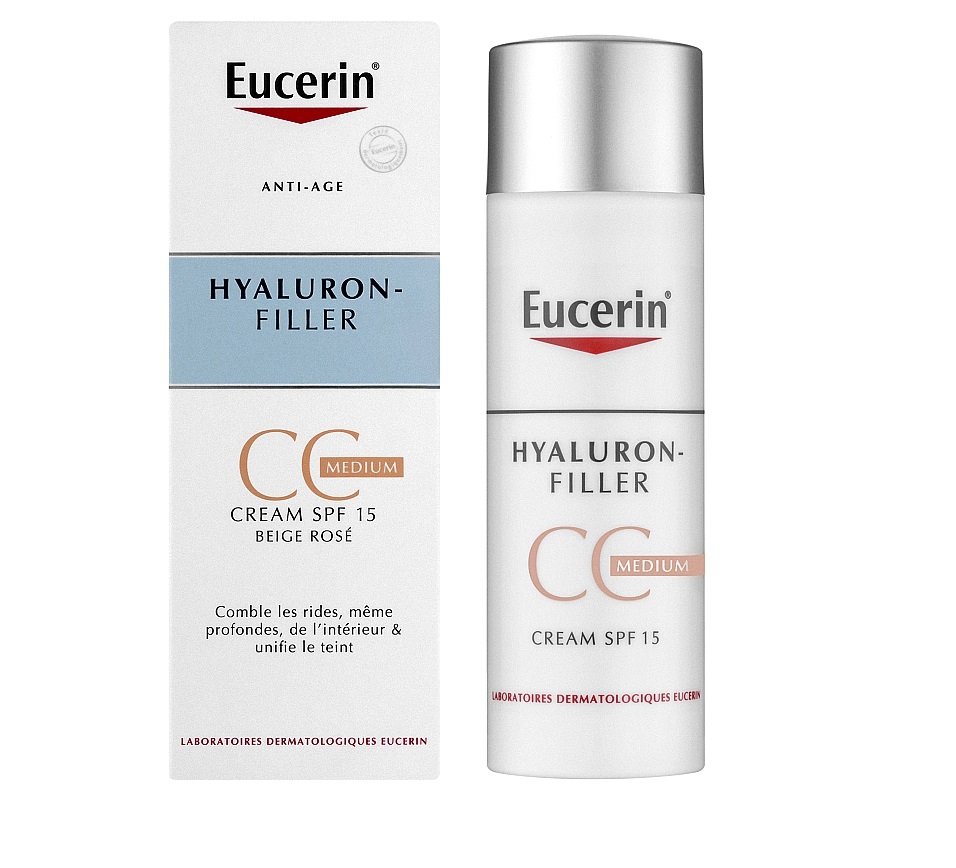 *Крем Eucerin 87923 Гіалурон-Філлер CC з моментальною корекцією шкіри обличчя середній 50мл