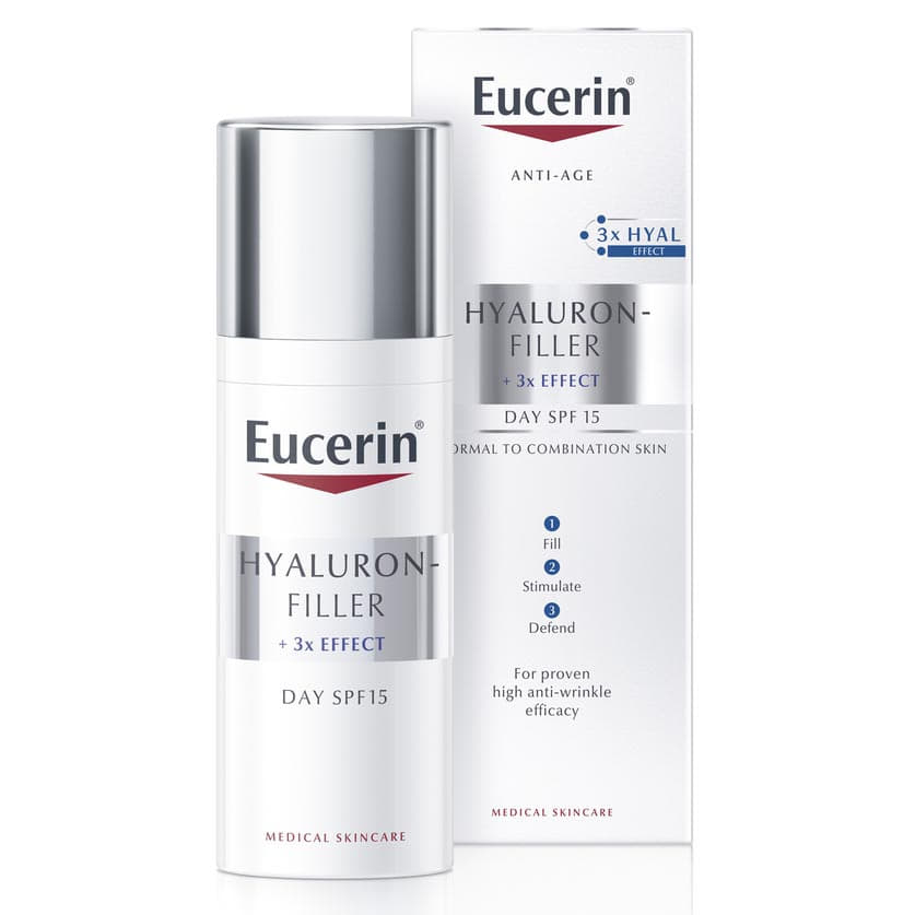 Крем Eucerin 63924 Гіалурон-Філлер +3x Ефект денний легкий проти зморшок SPF15 50мл