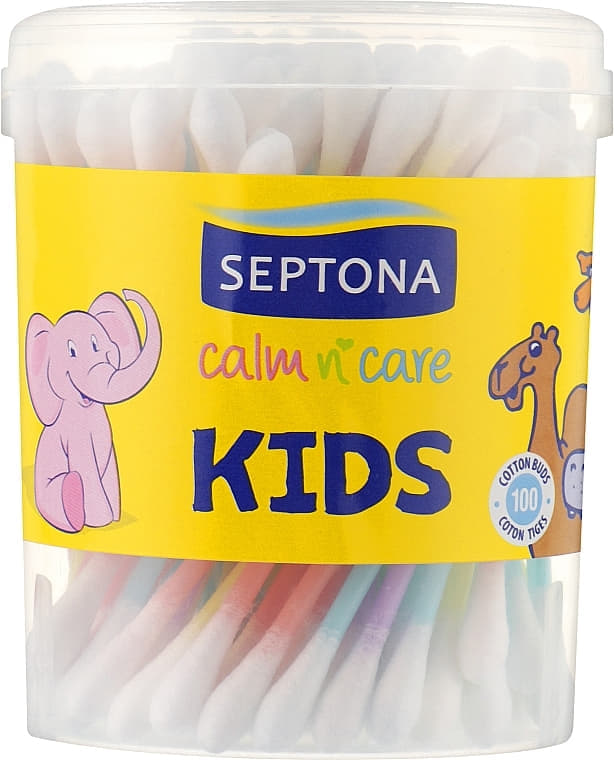 *Ватні палички SEPTONA KIDS в круглій банці №100