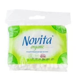 *Ватные палочки Novita Organic п/э №100