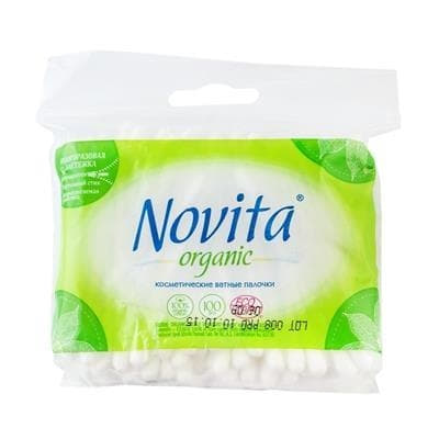*Ватні палички Novita Organic п/е №100