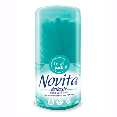 *Ватні палички Novita Delicate в круглій банці №50
