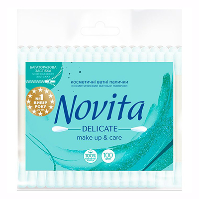 Ватные палочки Novita Delicate п/э №100 Ватные палочки Novita Delicate п/э №100