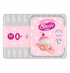 Ватні палички Smile дитячі з обмежувачем №60