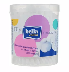 *Ватні палички Bella Cotton №100 в круглій упаковці