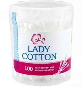 Ватные палочки Lady Cotton в круглой банке №100