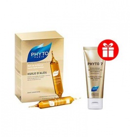 *Набір Phyto Зволоження та Блиск волосся (Олія Алеса 5*10мл + Фіто 7 крем 50мл)