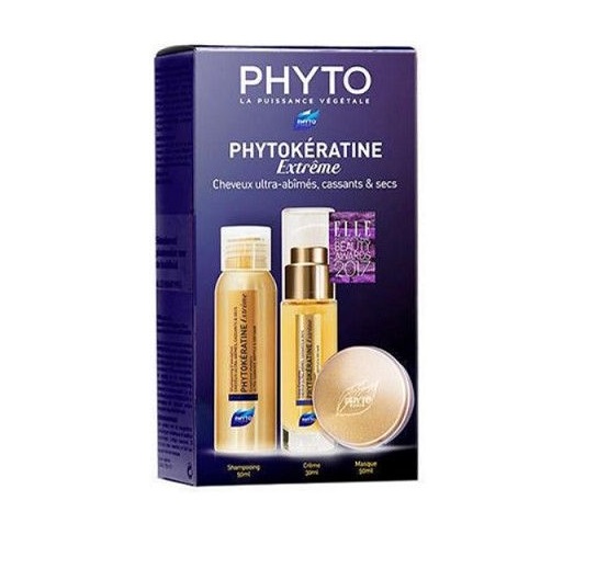 *Набір Phyto Фітокератин Екстрем (Шампунь 50 мл + Крем 30 мл + Маска 50 мл)