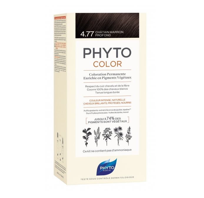 Крем-краска Phyto Фитоколор №4.77 шатен темный каштан 100мл Крем-краска Phyto Фитоколор №4.77 шатен темный каштан 100мл
